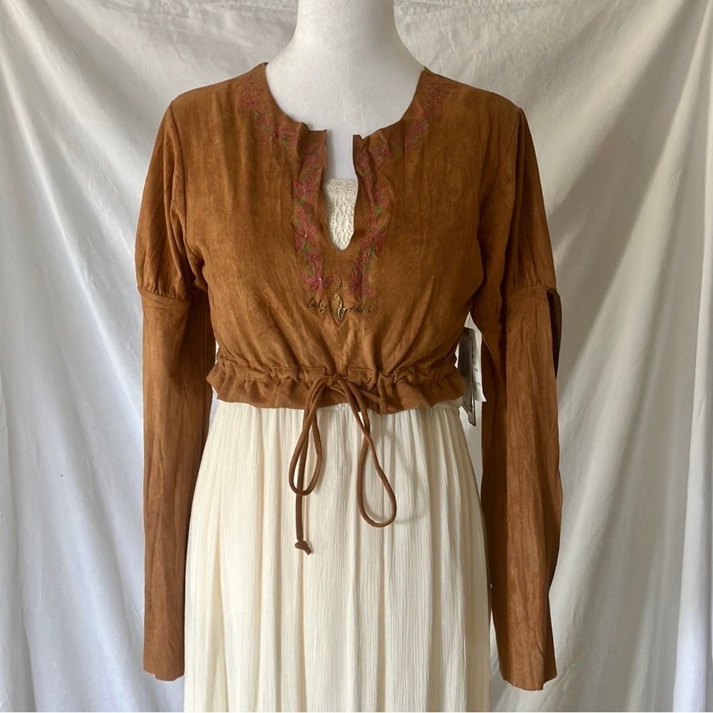 Baby Phat Y2K Hippie Festival Suede Crop Top